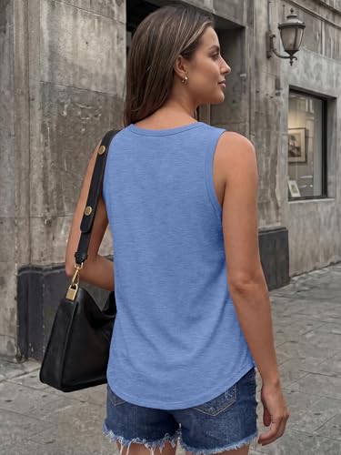 AUTOMET Women's Square Neck Tank Top - color: Blue, size: Small