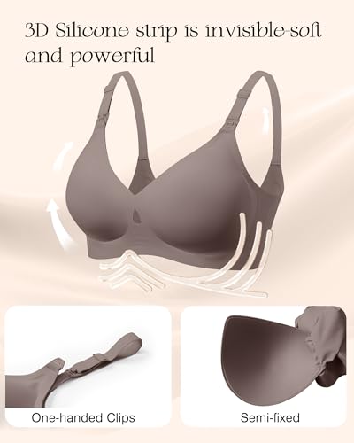 Nursing Bras for Breastfeeding Seamless Maternity Bra for Pregnancy Wireless Bralette with Extra Bra Extender - color: Light Grey