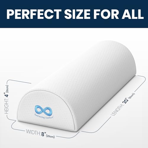 Everlasting Comfort Under Knee Pillow for Back Sleeping - Memory Foam Half Moon Leg Bolster Pillow for Back Pain, Thoracic Support (Pack of 2) - size: Standard (Pack of 2)