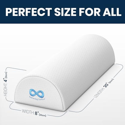 Everlasting Comfort Under Knee Pillow for Back Sleeping - Memory Foam Half Moon Leg Bolster Pillow for Back Pain, Thoracic Support (Pack of 2) - size: Standard (Pack of 2)
