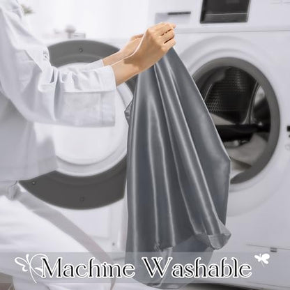 RUDONG M Satin Wedge Pillow Cover, Wedge Pillowcase, Dark Grey, 25"x25"x8" - color: Dark Grey
