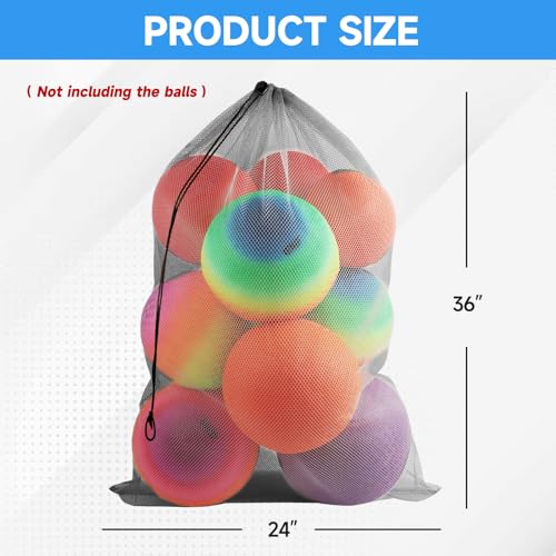 GSE Mesh Sports Drawstring Bag, Shoulder Strap, X-Large, 24"x36"/30"x40" - color: Grey, style: 36"x24" - 1 Pack