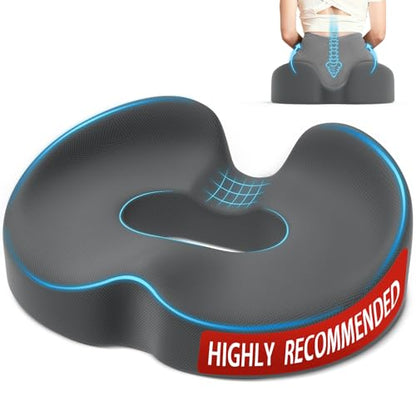 TushGuard Donut Pillow Seat Cushion Memory Foam Lifting Cushions, Gray - color: Gray
