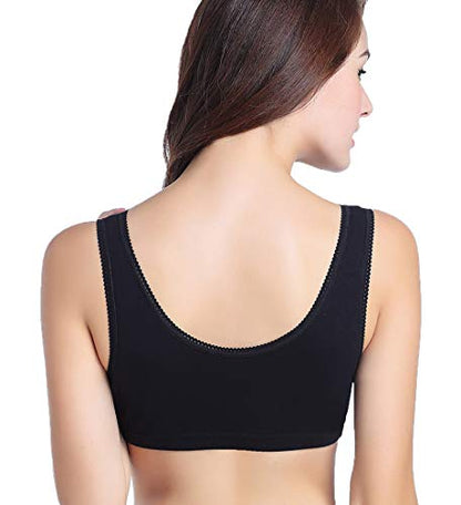 CAKYE 3 Pack Maternity Nursing Sleep Bra Breastfeeding Cotton Bralette - color: Black/Black/Black, size: Small