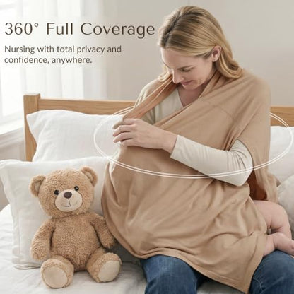 Konssy Rayon Made from Bamboo Nursing Cover for Breastfeeding - color: Clay