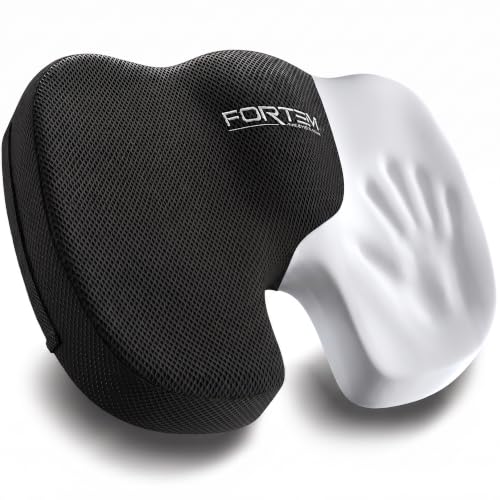 FORTEM Seat Cushion, Office Chair Cushion for Tailbone Sciatica Pain Relief - color: Black, size: Medium