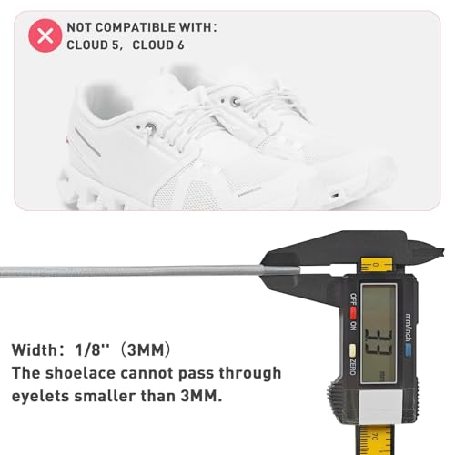 3 Pairs Elastic No Tie Shoe Laces, Stretch Bungee Laces - color: White