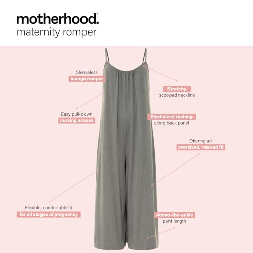 Motherhood Maternity Women's Lounge Romper - color: Heather Grey, size: Small