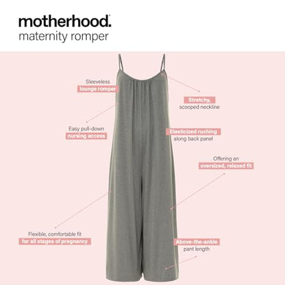 Motherhood Maternity Women's Lounge Romper - color: Heather Grey, size: Small