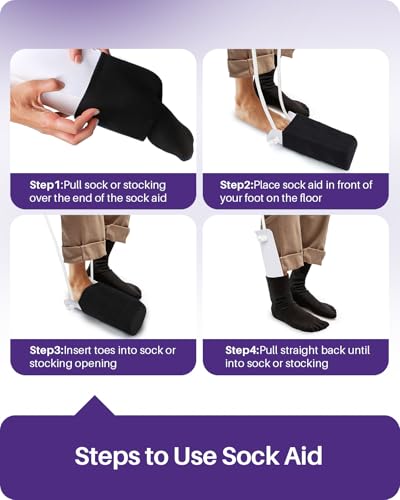 KEKOY Sock Aid for Putting on Socks, 4.6" Foot Width, No Bending - size: 4.6 Inch