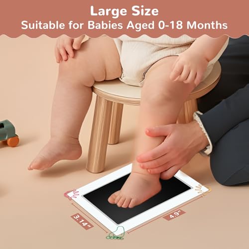 PChero 6" x 4" Large Size Baby Inkless Handprint and Footprint Kit