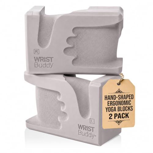 WRISTBuddy® Yoga Blocks 2 Pack, High Density Non-Slip, Hand-Shaped Design - color: Gray