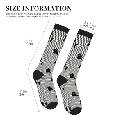 Compression Socks Women and Men 15-20mmHg-Circulation Support Socks for Athletic Running Cycling - color: Cat