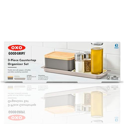OXO 3-Piece Countertop Organizer Set, Kitchen Countertop Organizer - style: 3-Piece Countertop Organizer Set