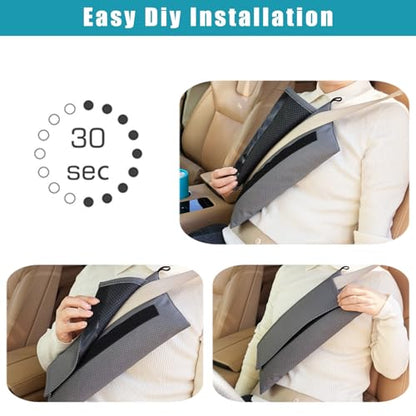 Post Surgery SeatBelt Pillow for Pregnancy Mastectomy Hysterectomy Recovery - color: Leather Dark Gray