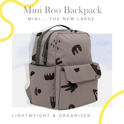 Mini Roo Diaper Bag Backpack | Truffle Doodle Baby Bag - 6 Pocket Daily - color: Truffle Doodle