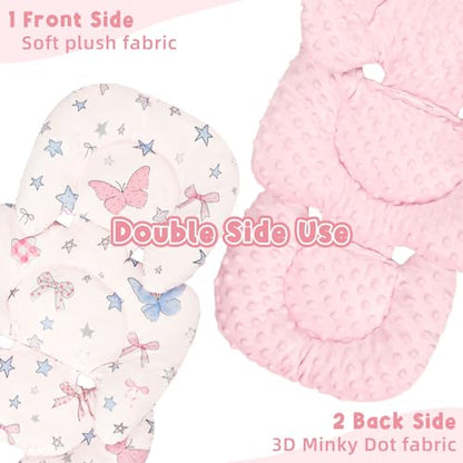 GFU Infant Car Seat Insert Head and Body Support with Strap Pads Pink Star - color: Pink Star