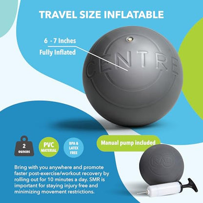 RAD Centre – Soft Yoga Deep Tissue Massage Ball – Myofascial Release Ball for Abdominal, Psoas, Neck & Stomach Massage – Trigger Point & Mobility Therapy