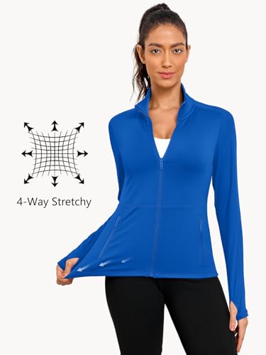 VUTRU Women's Workout Yoga Jacket Full Zip Running Athletic Track Jacket - color: A-klein Blue, size: X-Small