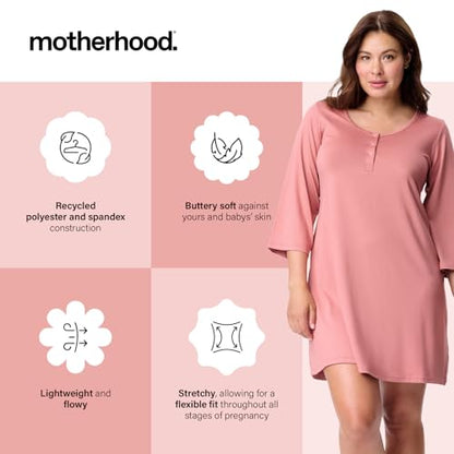 Motherhood Maternity Women's Sleep Henley - color: Withered Rose, size: Small