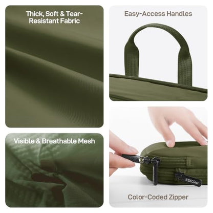 EPICKA TripCozy Compression Packing Cubes, 4 Set, Olive Green - color: Olive Green, size: Set of 4