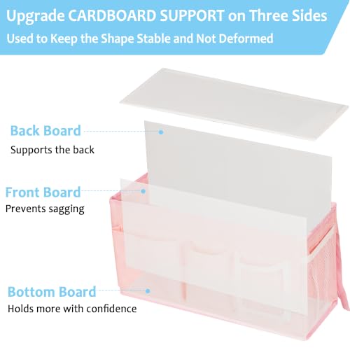 Lilithye Bedside Caddy, Bedside Storage Bag Hanging Organizer for Bunk Bed - color: 1pc New Pink-1