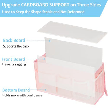 Lilithye Bedside Caddy, Bedside Storage Bag Hanging Organizer for Bunk Bed - color: 1pc New Pink-1