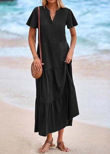 KIRUNDO Summer Maxi Dresses for Women 2026 - color: Black, size: Small