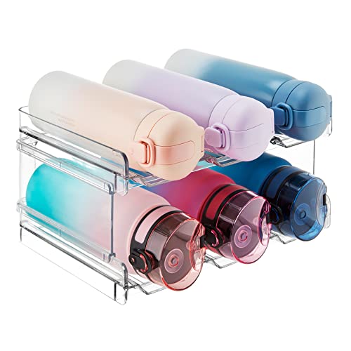 Lifewit Stackable Water Bottle Organizer for Cabinet, Clear Tumbler Holder - size: 2 Tier-6 Bottle