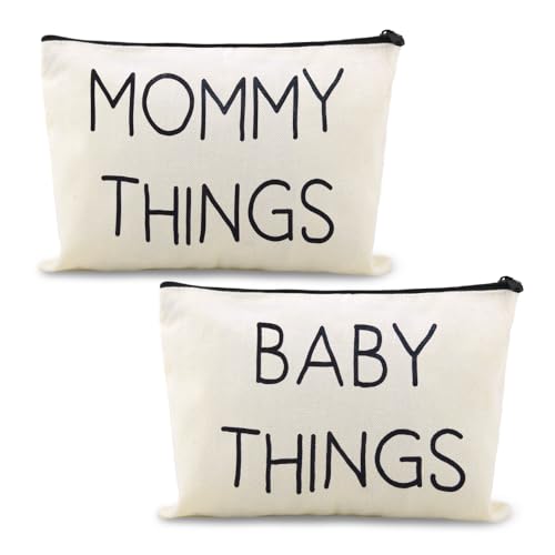Mommy Baby Things Pouch Bag Set for Travel Toiletry Diaper Holder Zipper Diaper Bag Organizer for Mother Mom Makeup Cosmetics Storage Pouch Baby Stuff Organzier New Mom Mother Day Gift - color: Mommy Baby