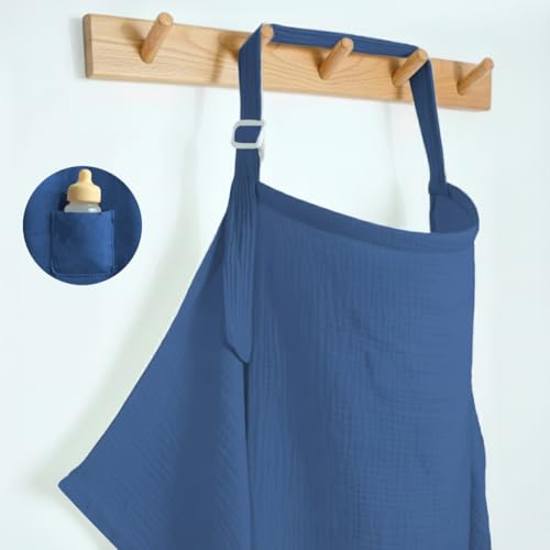 Muslin Nursing Covers for Breastfeeding, Misty Blue - color: Misty Blue
