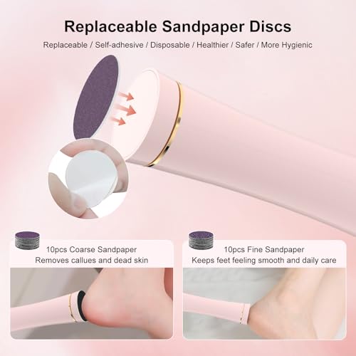 Electric Foot File Waterproof Foot Callus Remover with Sand Discs ﻿ - color: Beige