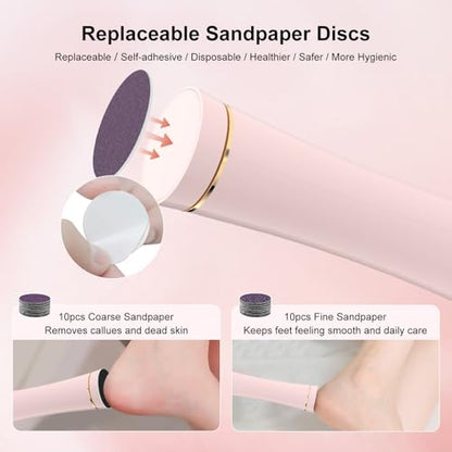 Electric Foot File Waterproof Foot Callus Remover with Sand Discs ﻿ - color: Beige