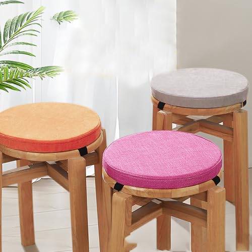 12" Round Bar Stool Cushion Small Seat Cushion Thick Foam Chair Cushion Pad - color: Black, size: 12 Inches