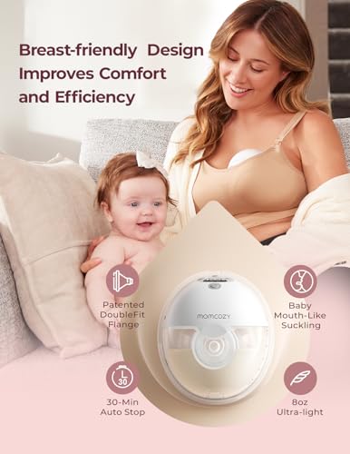 Momcozy M5 Smart APP Controlled Wearable Breast Pump, 2-Pack Quill Gray - size: M5-G2