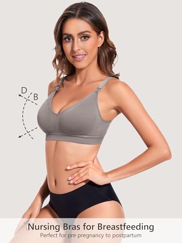 HBselect Nursing Bras for Breastfeeding 5Pack Women Maternity Bras - color: 5pack(wine Red/Lake Blue/Purplebean/Blue/Black), size: Small