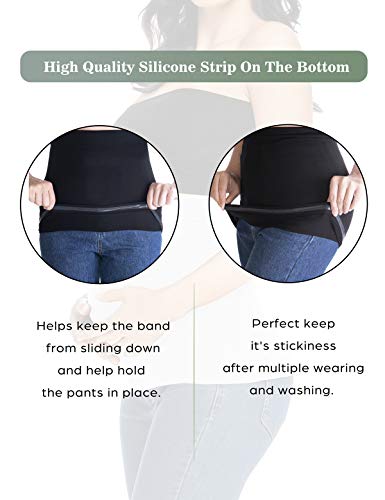 Belly Bands for Pregnant Postpartum Belly Band - color: Black + White, size: 2
