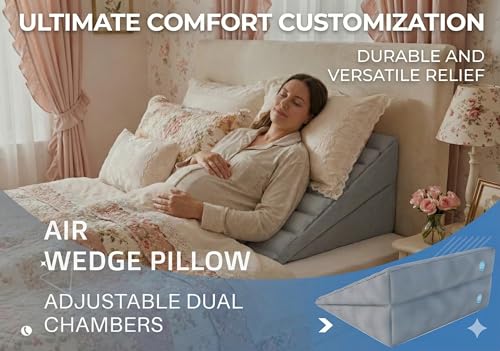 Boyd Sleep Adjustable Inflatable Wedge Pillow with Electric Pump