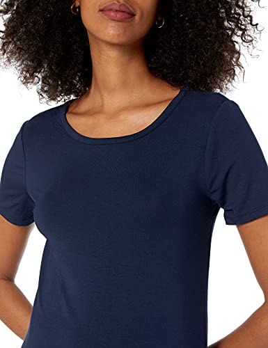 Amazon Essentials Women's Jersey Standard-Fit Short-Sleeve Crewneck Side Slit Maxi Dress - color: Navy, size: Medium
