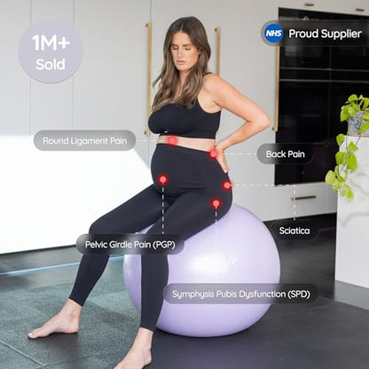 BABYGO Birthing Ball, Pregnancy & Labor, Award Winning Book - color: Lavender, size: 65cm - Manual