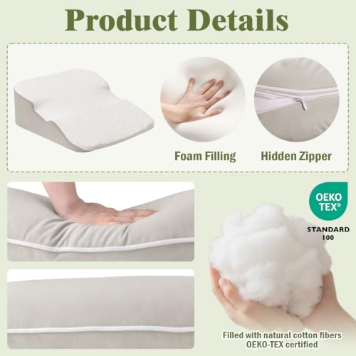 Side Sleeper Pillow, 53 Inch Body Pillow, 3PCS Adjustable Wedge Pillow