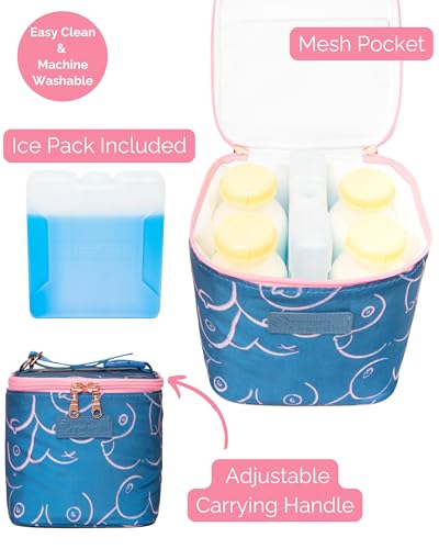 Sarah Wells Cold Gold Breastmilk Cooler with Ice Pack (Blue Pattern)