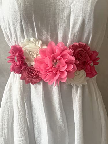 Wedding flowers sash belt Pregnancy sash maternity sashes - color: Hot Pink