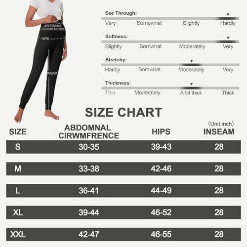 HIGHDAYS Maternity Pants with Pockets, Over Belly Thick Pregnancy Leggings - color: Navy Blue, size: Large