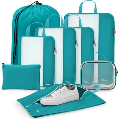Gonex Compression Packing Cubes for Travel, Mesh Bags Luggage Organizers