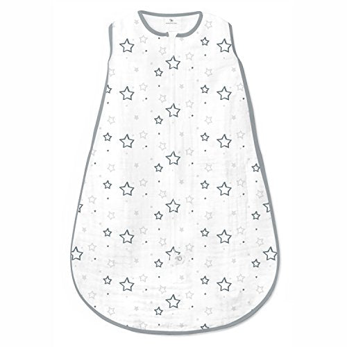 Amazing Baby Muslin Sleeping Sack - color: Sterling Stars, size: Medium (6-12 Month)