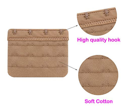 Tamlien Bra Extender 2 Hook/3 Hook/4 Hook/5 Hook, Soft and Comfortable Bra Extension - color: Bra Extender 4 Hooks-skin Color-6