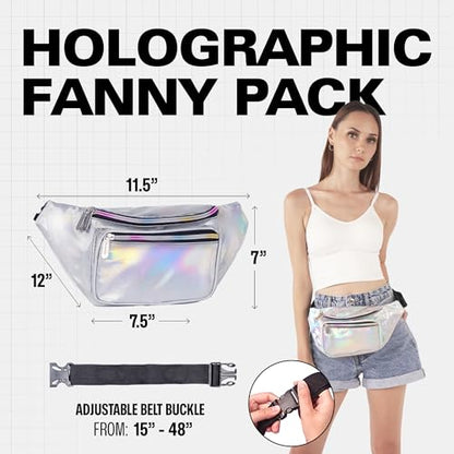 SoJourner Waterproof Holographic Fanny Pack, Silver - color: Holographic - Silver