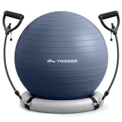 Trideer Exercise Ball Chair – Yoga Ball Chair for Office, Pregnancy & Home - color: Navy Blue, size: L(23-26inches/58-65cm)