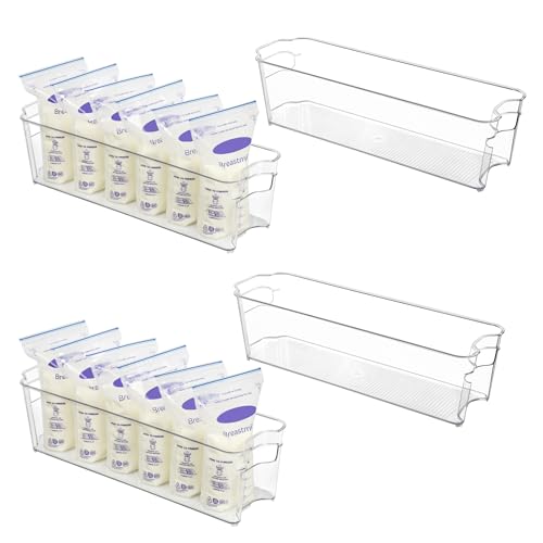 Vtopmart 4Pcs Clear Breastmilk Storage Bags Container in Freezer Fridge